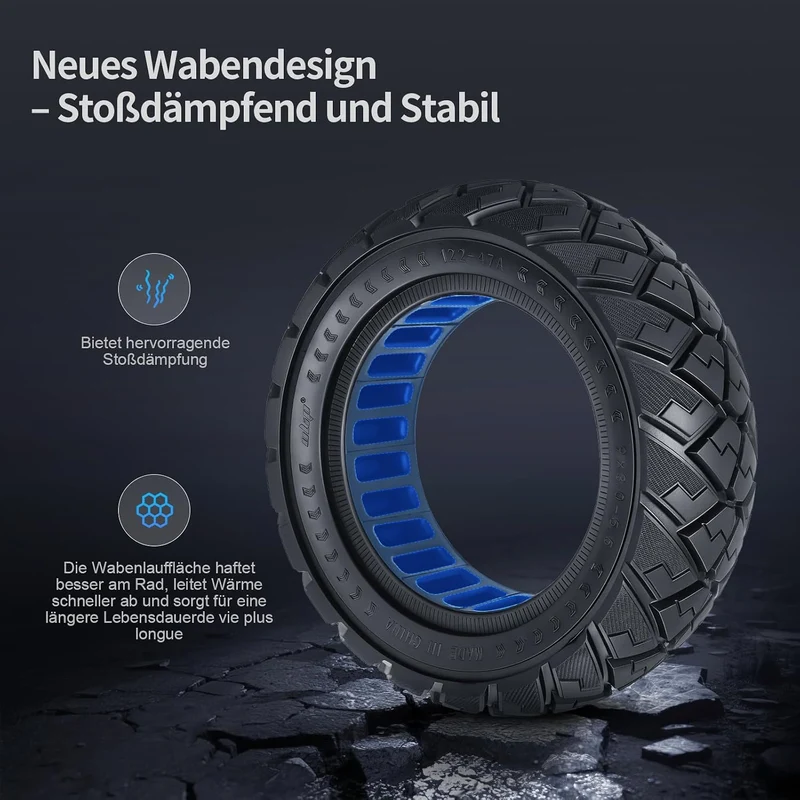 9x3,0-5,5 Vollreifen für Kukirin G2 pro, Zero 10X, Dualtron Eagle Pro Elektroroller Ersatzreifen Vol