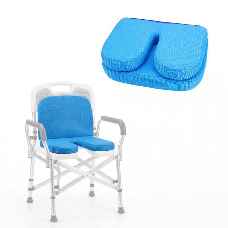 SEHUASEU Sitzkissen Für Duschstuhl U-Form Duschsitzkissen mit Rückenlehne Senioren Shower Seat Cushi