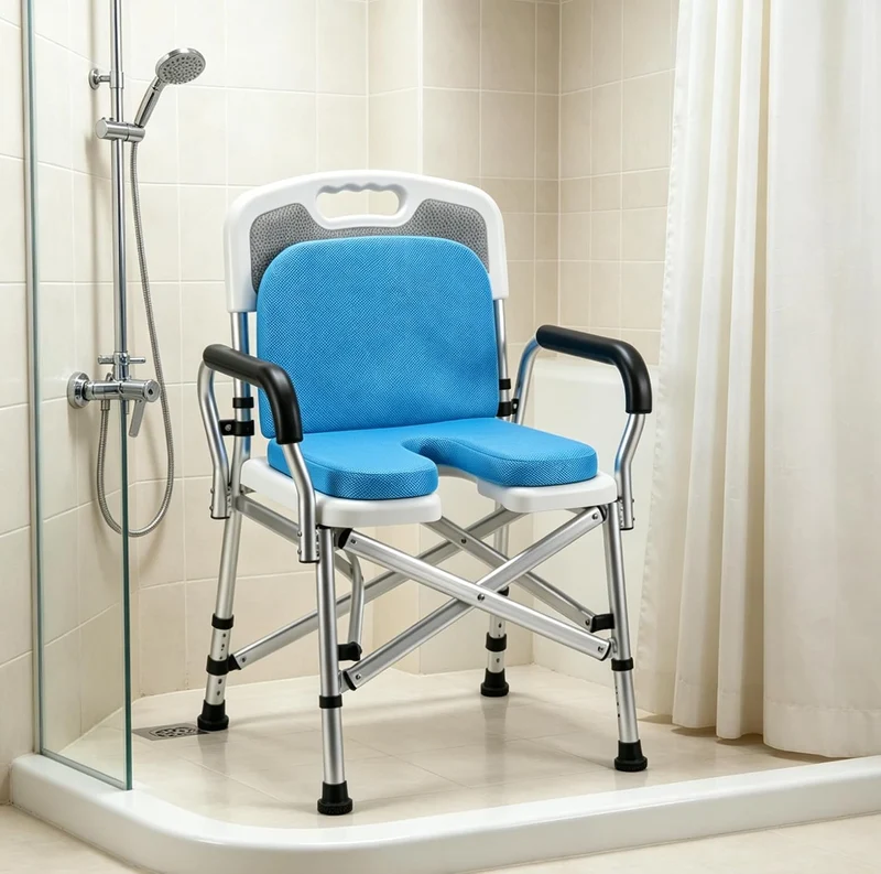 SEHUASEU Sitzkissen Für Duschstuhl U-Form Duschsitzkissen mit Rückenlehne Senioren Shower Seat Cushi