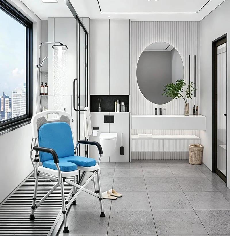 SEHUASEU Sitzkissen Für Duschstuhl U-Form Duschsitzkissen mit Rückenlehne Senioren Shower Seat Cushi