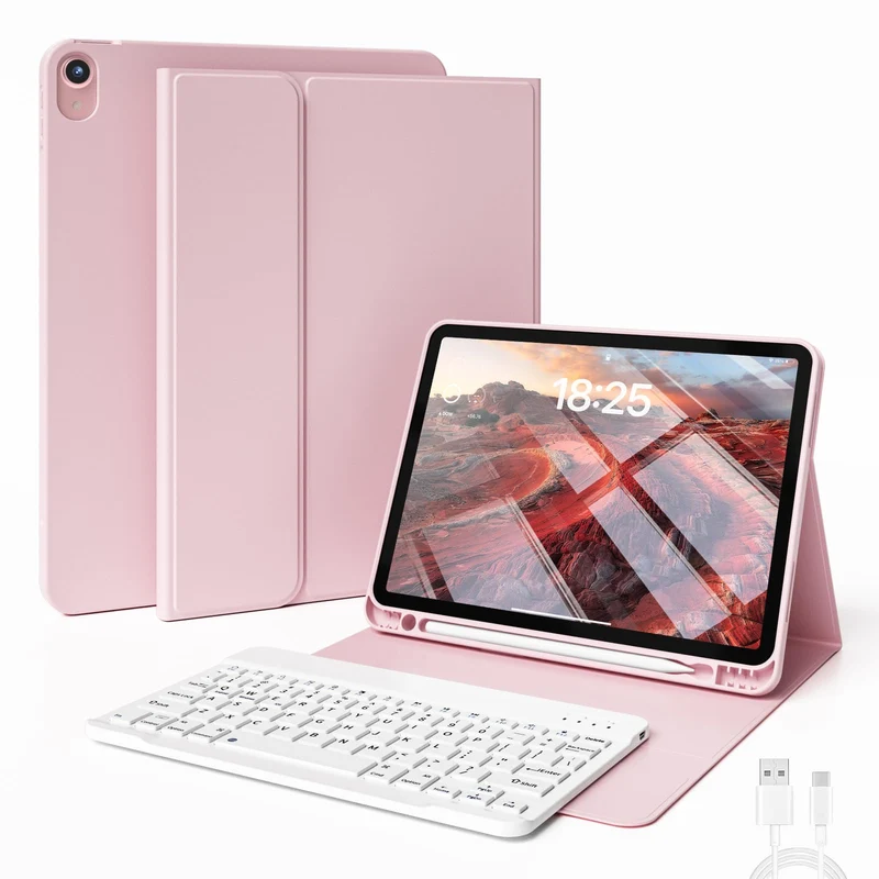JKSML Hülle mit Tastatur für iPad (A16) 11./10.Generation 2025/2022 (11/10.9 Zoll) mit Stifthalter,