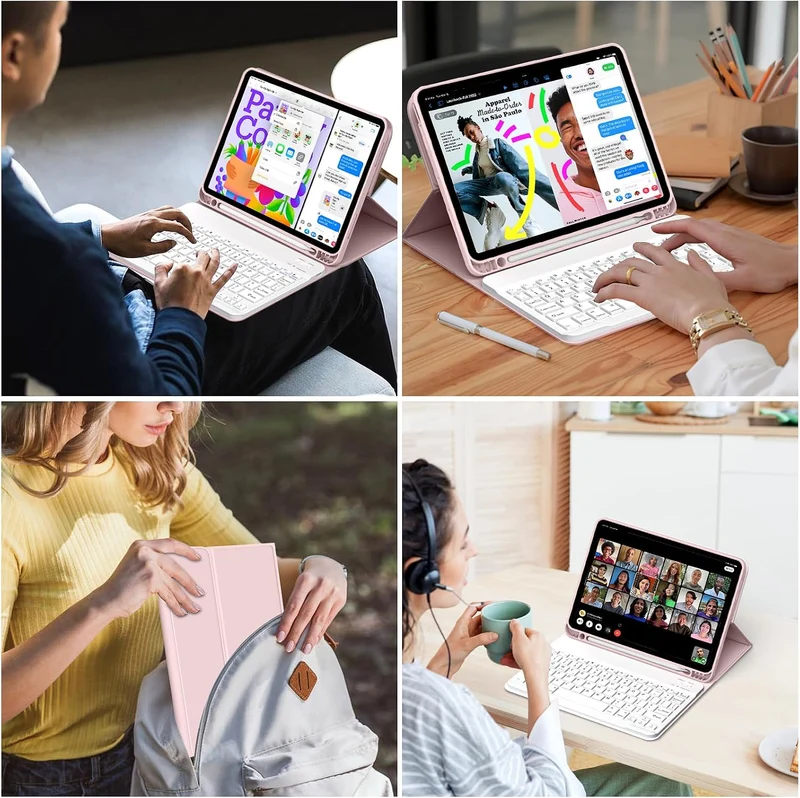 JKSML Hülle mit Tastatur für iPad (A16) 11./10.Generation 2025/2022 (11/10.9 Zoll) mit Stifthalter,