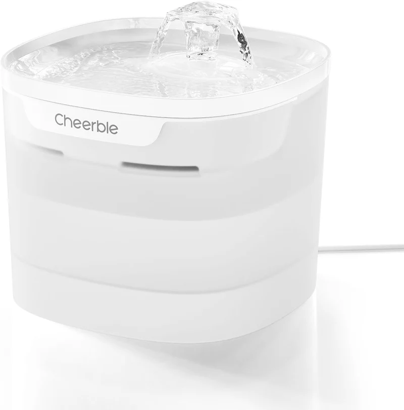 Cheerble E1 Lite Katzenbrunnen, Pumpenlos, 23 dB leise, 2 L, BPA-frei PP Weiss, PP Weiss