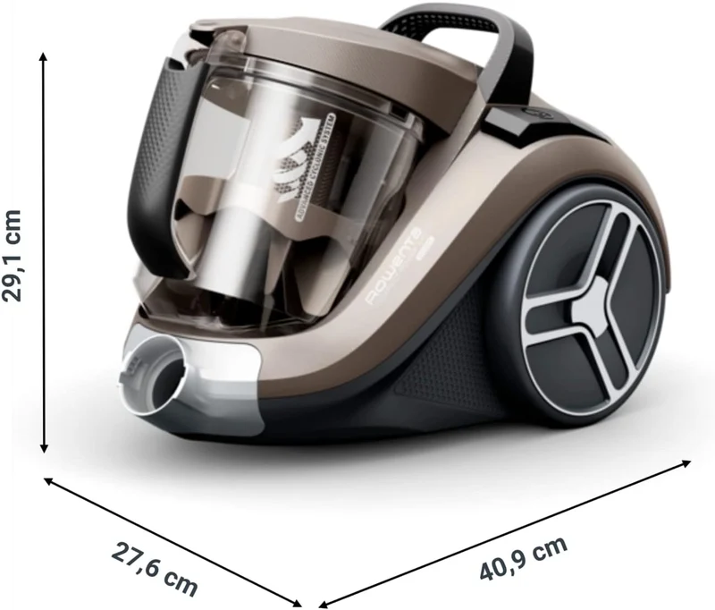 Rowenta RO4B30 Compact Power XXL Parkett beutelloser Bodenstaubsauger | 900 Watt | 3-stufiges Filter
