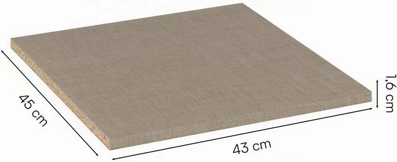 Einlegeboden für Kleiderschränke - Höhe 20 mm - 43 x 45 cm - Texline Dekor - Regalboden Fachbrett
