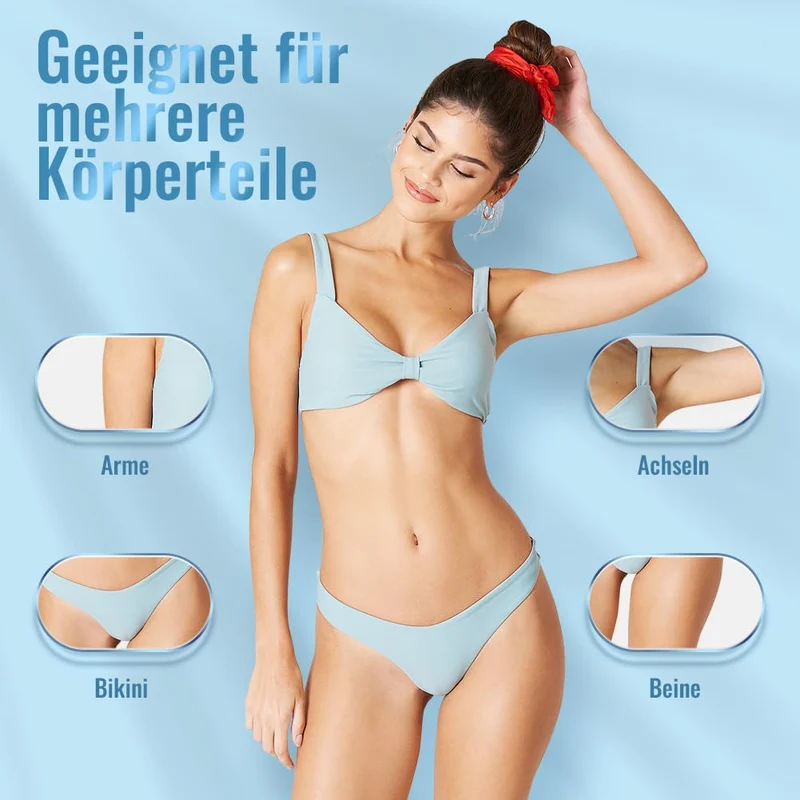 CITHOT Wachswärmer Haarentfernung Kit LCD Touchscreen Waxing Set 4 Wachsbohnen 20 Holzspateln Wachse