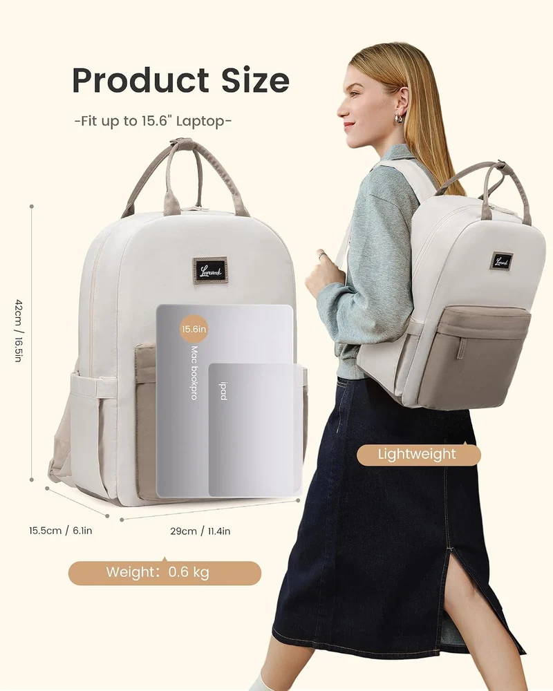 LOVEVOOK Rucksack Damen, Laptop Schulrucksack Teenager Schultasche Mädchen 15.6 Zoll Backpack Women
