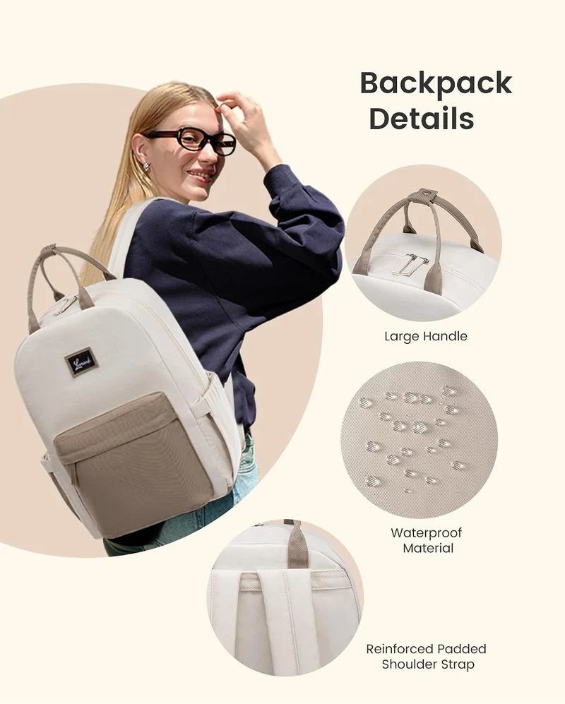LOVEVOOK Rucksack Damen, Laptop Schulrucksack Teenager Schultasche Mädchen 15.6 Zoll Backpack Women