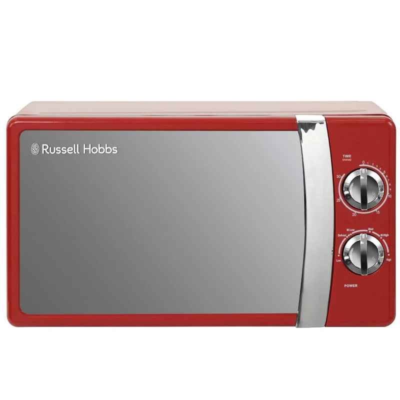 Russell Hobbs RHMM701R Manuelle Solo-Mikrowelle mit 5 Leistungsstufen, Klingelton und Timer, Auftauf