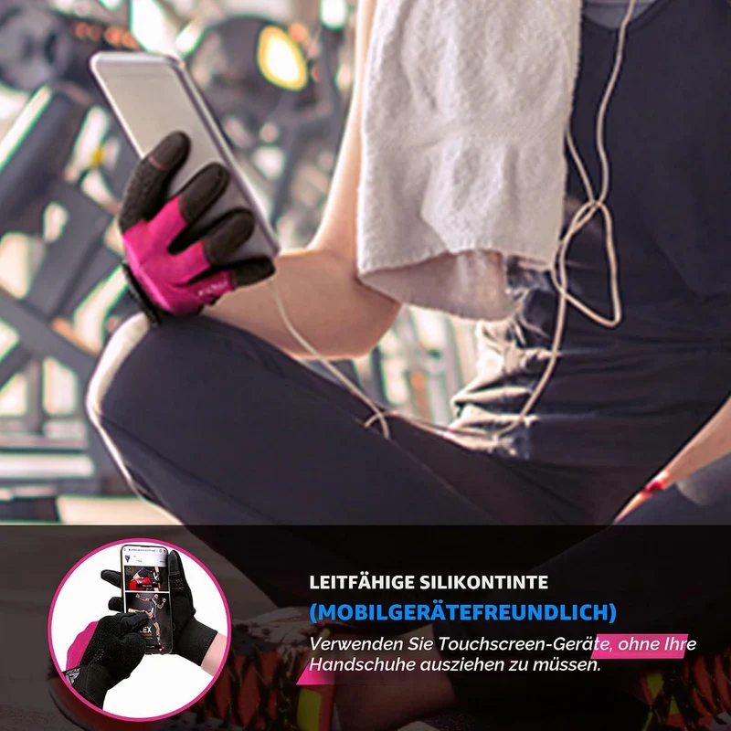 RDX Fitness Handschuhe Vollfinger Damen Herren, Gewichtheben Touchscreen Trainingshandschuhe, Bodybu
