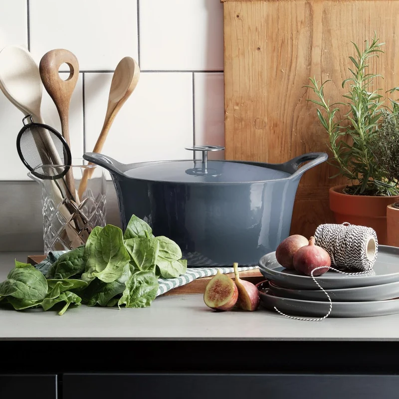 CUISINOX - Vulkan – runder Schmortopf 20 cm mit Deckel – 1,6 l – Gusseisen, emailliert – für alle He