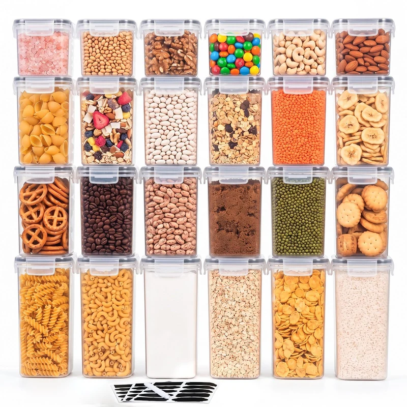 Haushaltszauber® Vorratsdosen Set XL – 24-teilig (0,8/1,4/2,0 L) | Luftdichte Vorratsdosen, Vorratsb