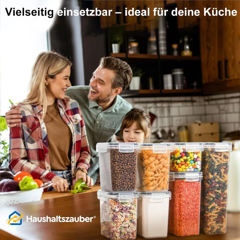 Haushaltszauber® Vorratsdosen Set XL – 24-teilig (0,8/1,4/2,0 L) | Luftdichte Vorratsdosen, Vorratsb