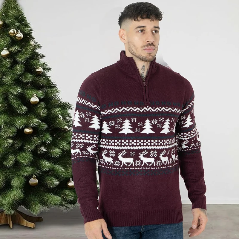 NOROZE Herren Weihnachten Pullover Neuheit Faire Insel Jumper Grobstrick Pulli für Frauen Unisex M B