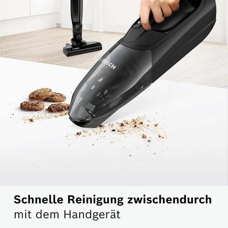 Bosch Akku-Staubsauger Readyy'y Serie 2 BCHF216B, kabellos, beutellos, 2in1 Lösung mit abnehmbarem H