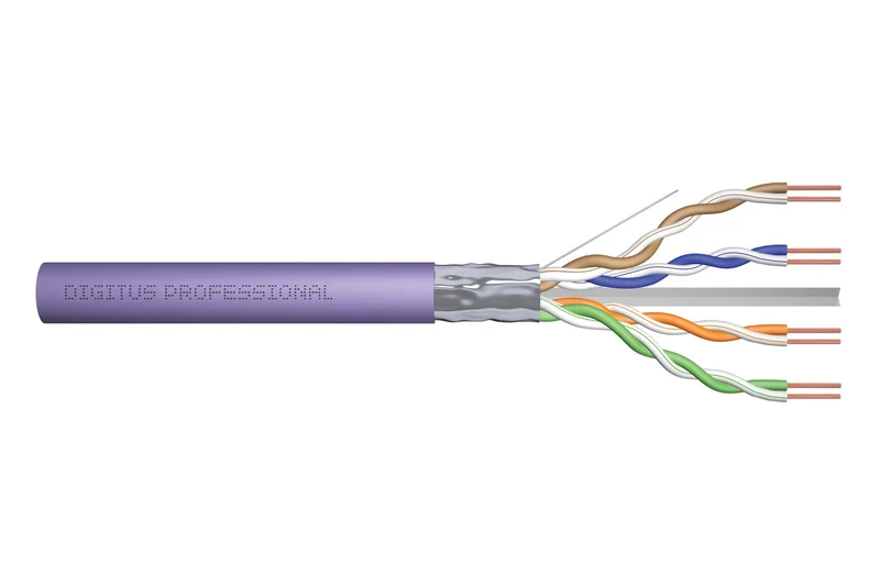 DIGITUS 305 m Cat 6 Netzwerkkabel - F-UTP Simplex - BauPVO Dca - LSZH Halogenfrei - 250 MHz Kupfer A