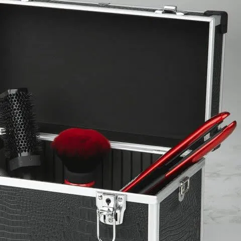 Friseurkoffer Croco Schwarz