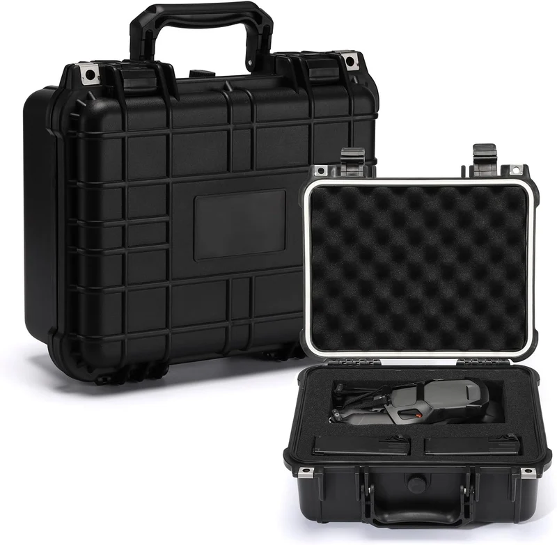 Mayouko Waterproof Plastic Toolbox with Foam Insert, 13.4" x 11.6" x 6", IP67 Lockable Storage Box,