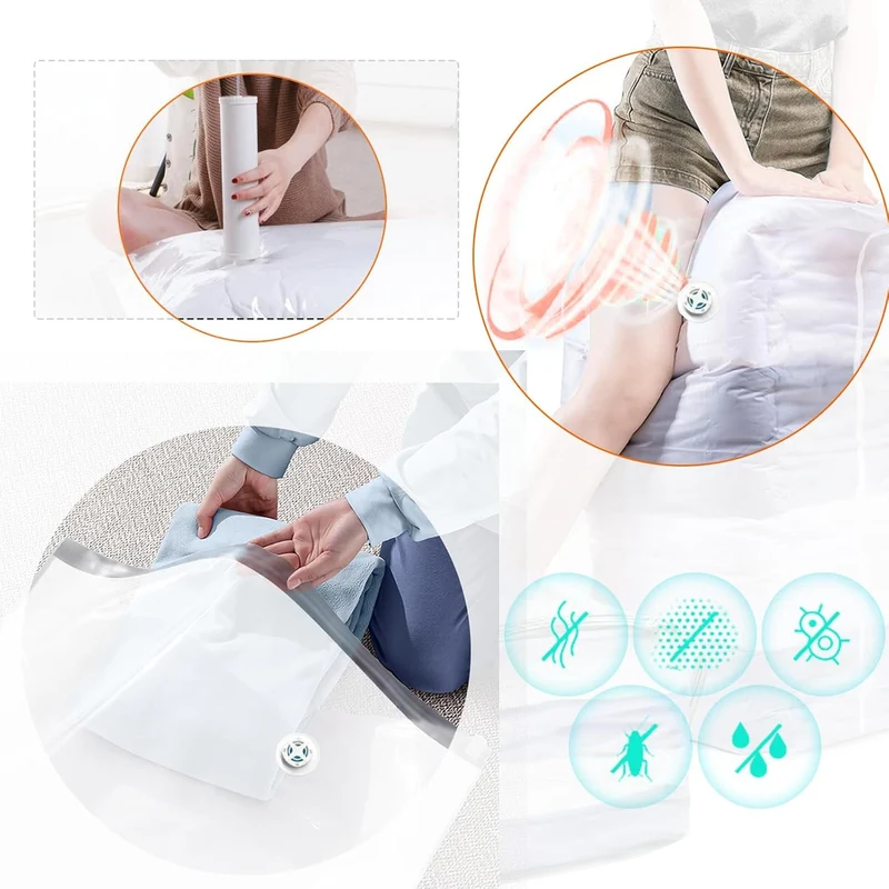 5PCS Vakuumbeutel für Bettdecken 100x80x32cm Würfel Vakuumbeutel für Kleidung Gross xxl Vacuum Bags