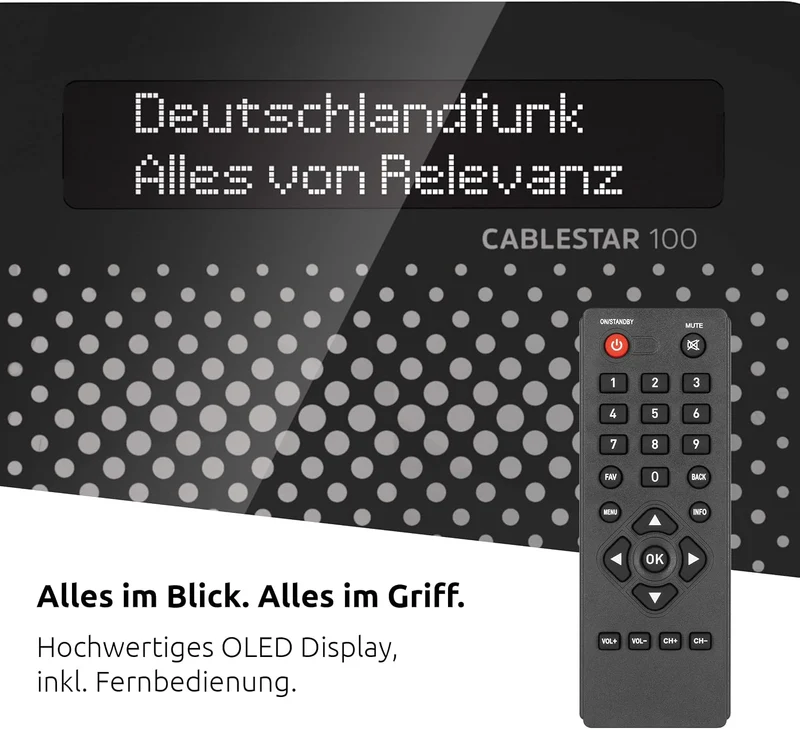 CABLESTAR 100 Digitalradio (für unverschlüsselte digitale Radioprogramme via Kabelnetz) schwarz