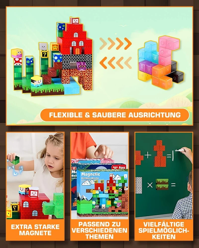 Magnetische Bausteine, 150 Teile Magnetbausteine Magnetspielzeug, Magnetische Bauwelt Spielzeug Magn