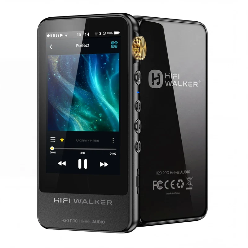 HIFI WALKER H20 Pro Hi-Res MP3 Player mit Bluetooth, 64GB microSD Karte, Lossless Musikplayer mit Du