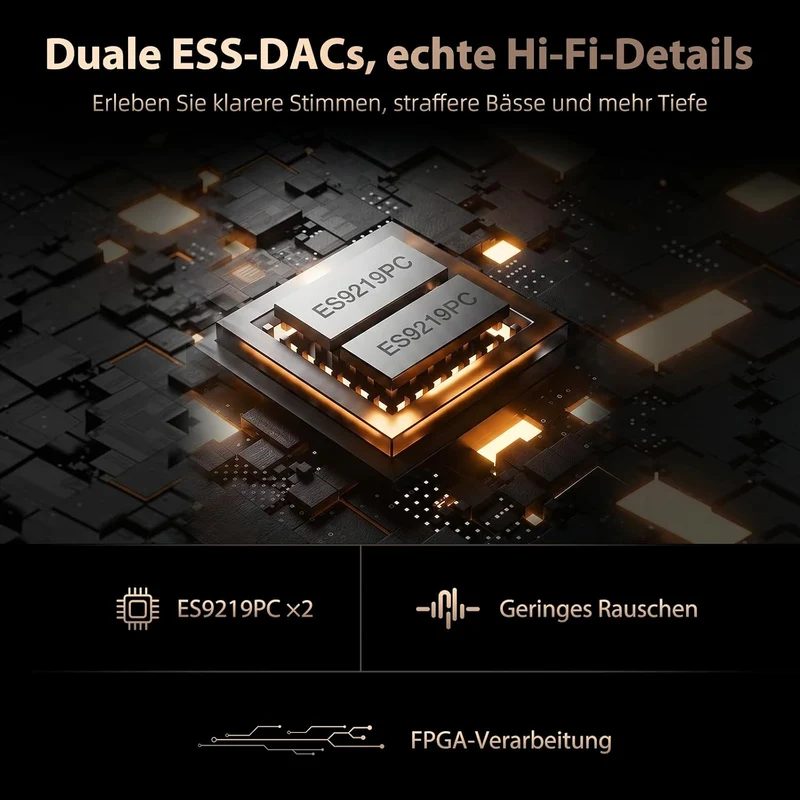 HIFI WALKER H20 Pro Hi-Res MP3 Player mit Bluetooth, 64GB microSD Karte, Lossless Musikplayer mit Du