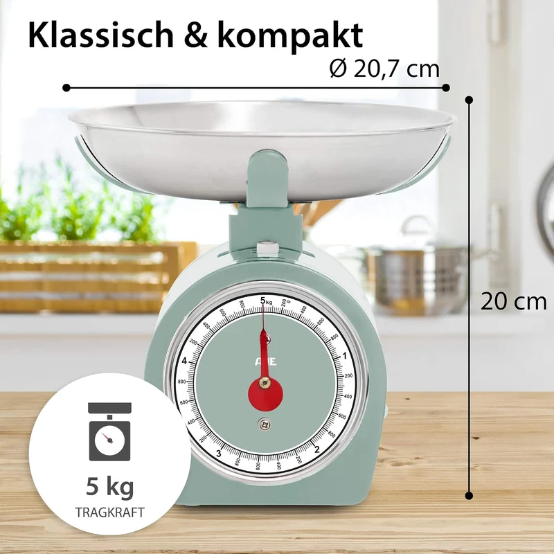ADE analoge Küchenwaage KM1900-1 Shirley (Küchenwaage mechanisch, klassische Waage für Küche und Hau