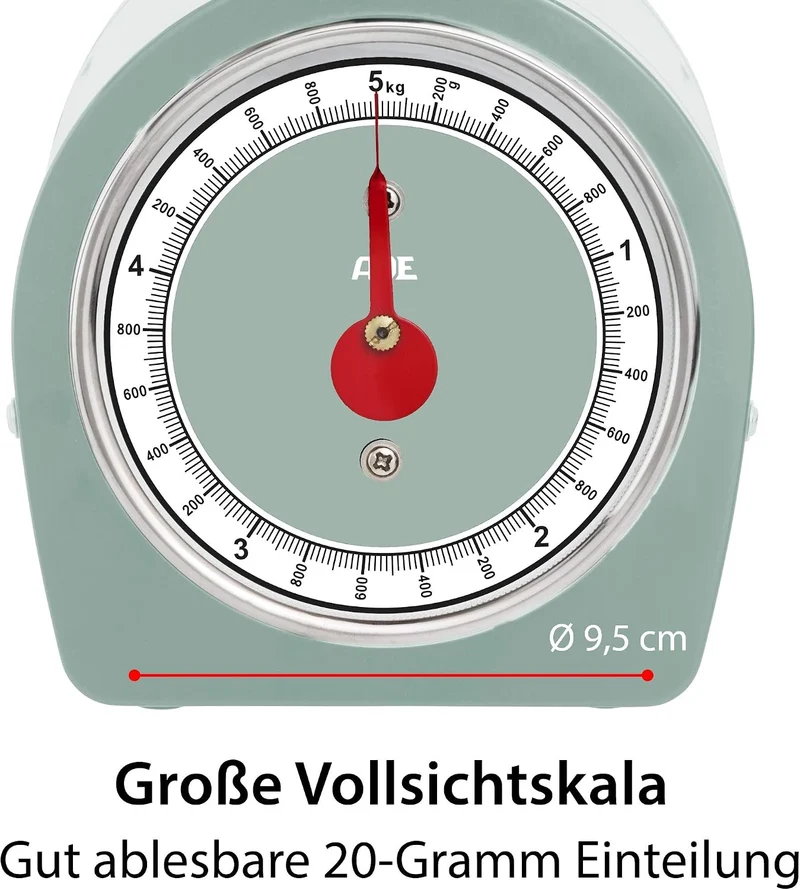 ADE analoge Küchenwaage KM1900-1 Shirley (Küchenwaage mechanisch, klassische Waage für Küche und Hau