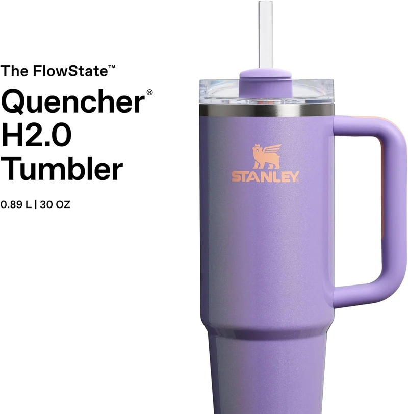 STANLEY 1913 Quencher H2.0 Flowstate Trinkflasche Mit Strohhalm 0.89L - Thermobecher Kühlt 9 Stunden