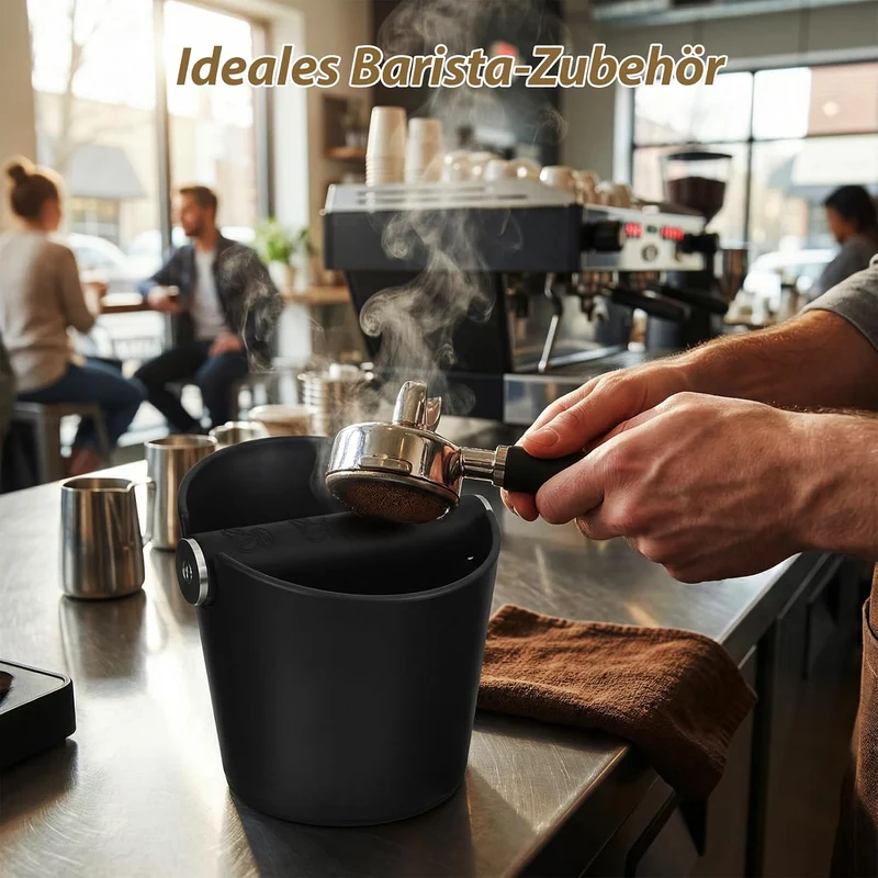 Abklopfbehälter für Siebträger Espresso Abklopfbehälter Knock Box Kaffeesatz Behälter mit Abnehmbare