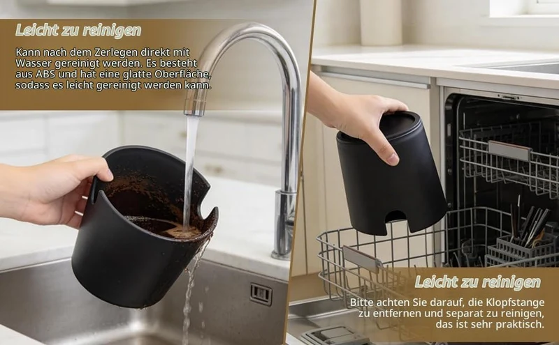 Abklopfbehälter für Siebträger Espresso Abklopfbehälter Knock Box Kaffeesatz Behälter mit Abnehmbare