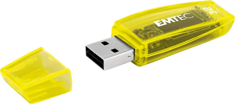 Emtec C410 32GB USB-Stick USB 2.0 Transparent Neon - 2er Pack (Orange Gelb) Pack de 2 (32 Go), Pack