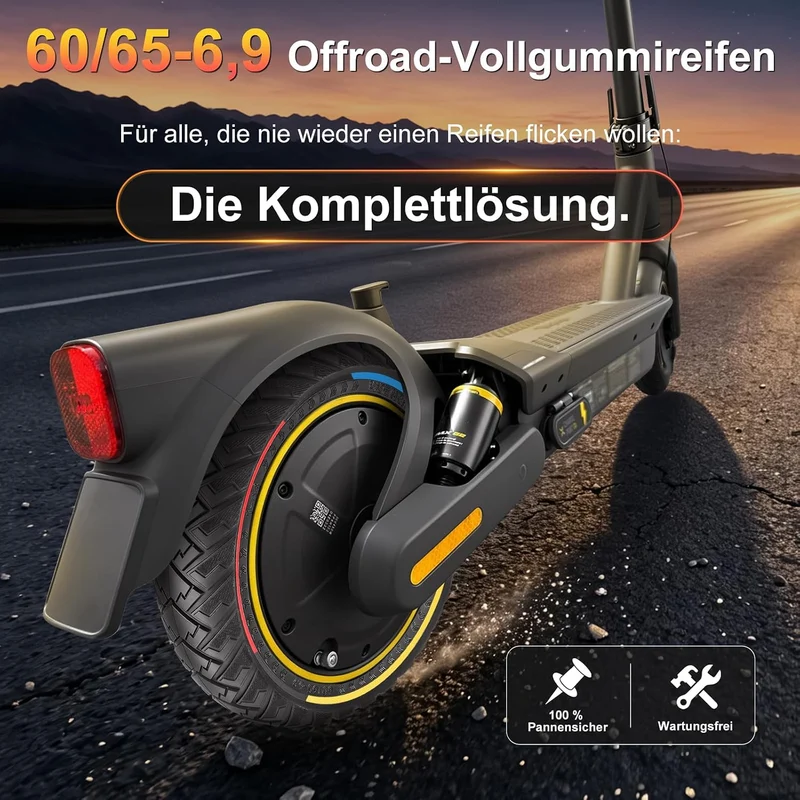 60/65-6,9 Ersatzräder Vollgummireifen 10 Zoll Solide Reifen für Ninebot Max G2 G2D G2E G65 F3 F3 Pro