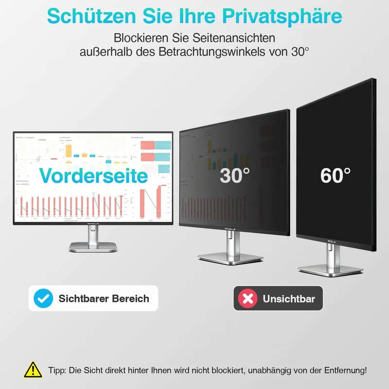 21,5 Zoll Monitor Blickschutzfolie 16:9 Seitenverhältnis, Anti Blaulichtfilter, Anti Glare Folie, Bl