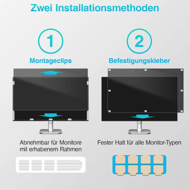 21,5 Zoll Monitor Blickschutzfolie 16:9 Seitenverhältnis, Anti Blaulichtfilter, Anti Glare Folie, Bl