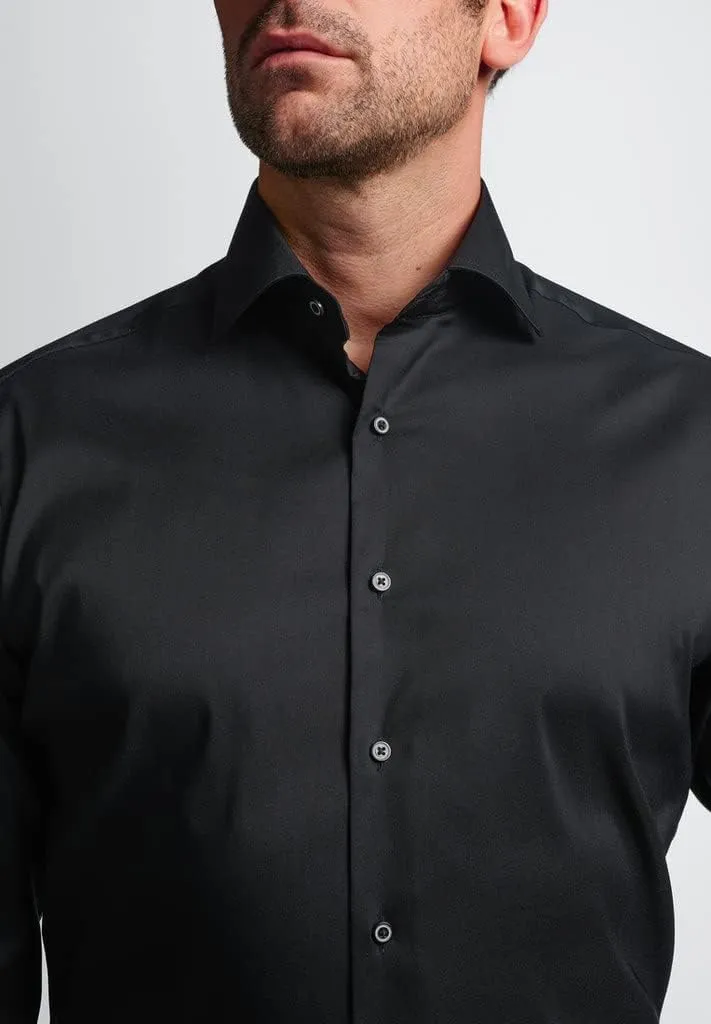 ETERNA Male Performance Shirt unifarben MODERN FIT 39 Schwarz, 39 Schwarz