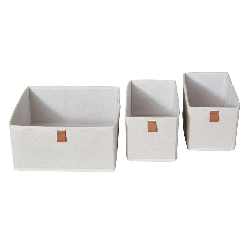 LOVE IT STORE IT - Premium - 3er Set Schrank Organizer aus Leinen - Schubladen Organizer für Kleider