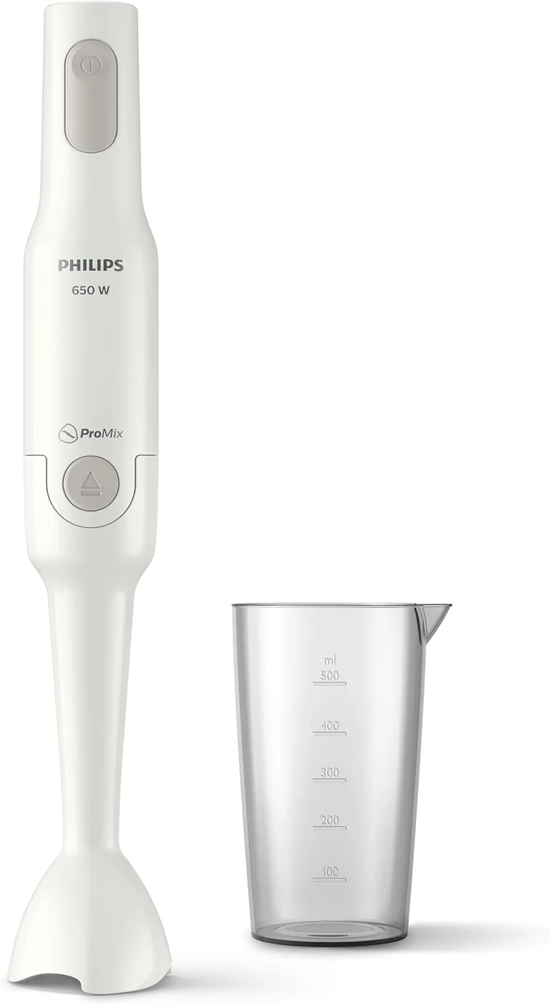 Philips ProMix Stabmixer HR2531/00 (650 W, Spritzschutz, inkl. Messbecher) weiss