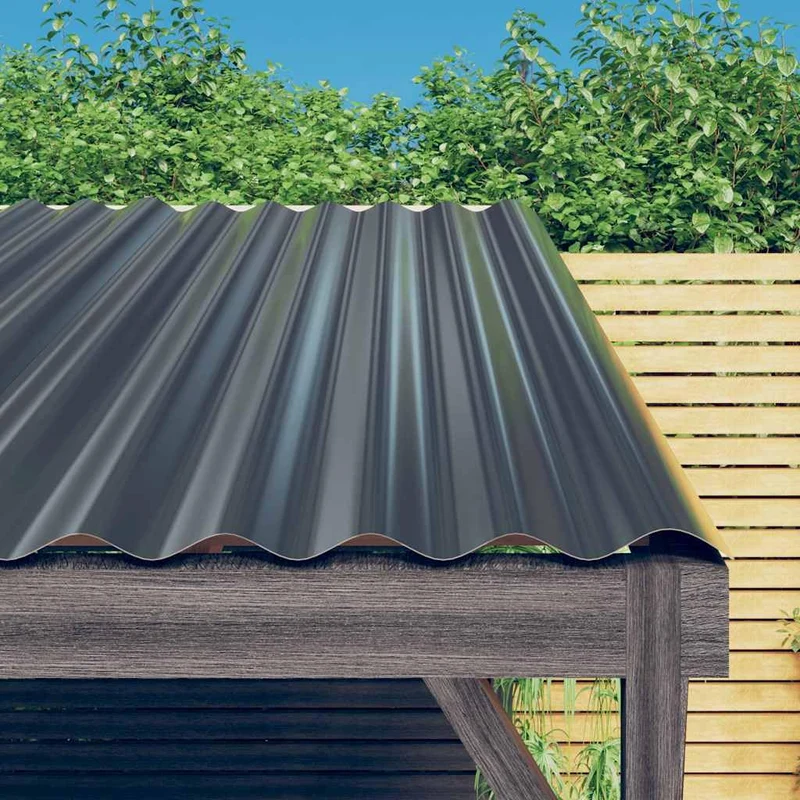 ACAGALA Dachpaneele Wellplatte aus Metall 80 x 36 cm | 12 STK. verzinkte Stahlbleche | Wetterfeste W