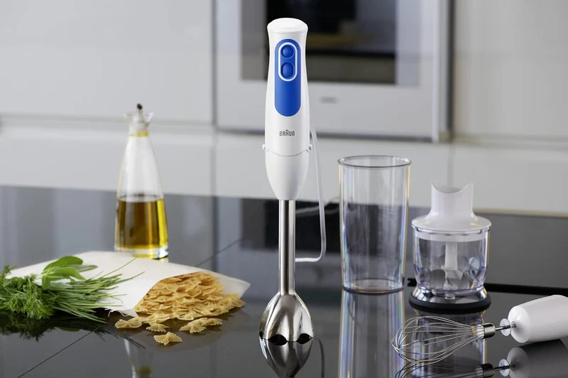 Braun Household 0X22111219 MQ 3025 Spaghetti Stabmixer, PC, Weiss/Blau/Edelstahl 0.35 Weiss/Blau/Ede