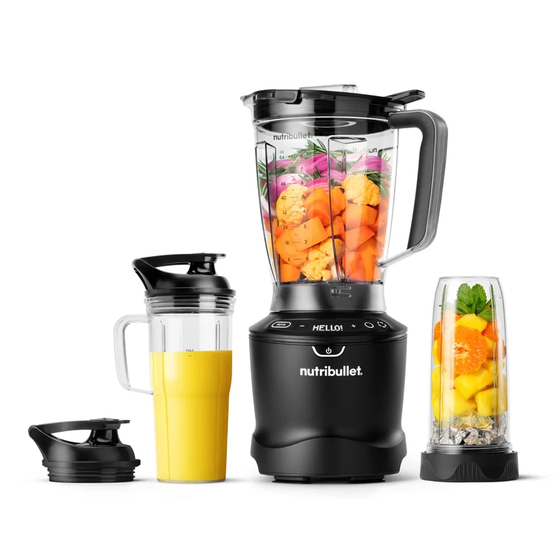 nutribullet SmartSense Mixer Combo NBF550DG, Standmixer mit 5 Geschwindigkeiten und Puls-Funktion, 1