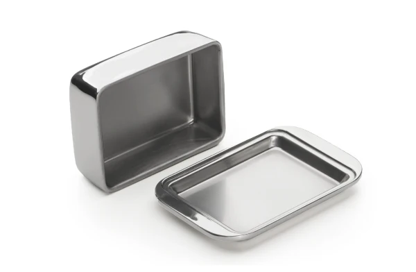 Butterdose Doppelwandig Edelstahl für 1/2 Pfund 250gr.