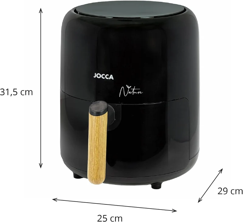 JOCCA - Heissluftfritteuse 3,8L| Ölfreie Fritteuse 1450W| Heissluftfritteuse| Luftfritteuse| Air Fry