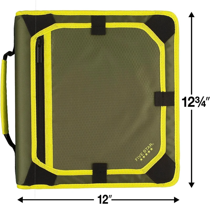 Five Star Reissverschluss-Ordner, 5,1 cm, 3-Ring-Ordner, Erweiterungsplatte, langlebig, Farbe für Si