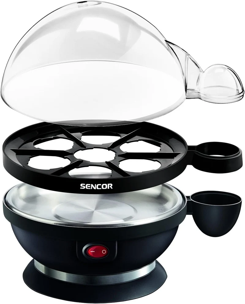 Sencor SEG 710BP Eierkocher für 7 Eier, 3 Kochstufen, Kunststoff, Schwarz
