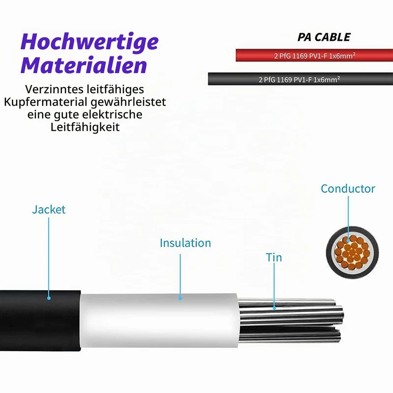 Gbformat Solarkabel 4mm2,Verlängerung 4MM² 10Meter, Solarstecker Solarkable Verlängerungskabel,pv Ka