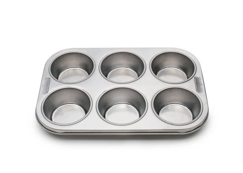 Muffinform aus Edelstahl, 6 Muffins, 26,25cm x 18,1cm