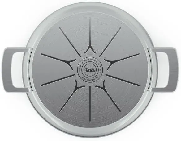 Fissler Phi Collection Bratentopf (24 cm, 3,9 L) mit Glasdeckel – grosser Edelstahl-Bratentopf, indu