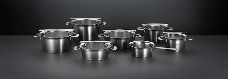 Fissler Phi Collection Bratentopf (24 cm, 3,9 L) mit Glasdeckel – grosser Edelstahl-Bratentopf, indu